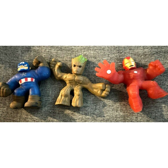Moose Enterprise Other - Heroes of Goo Jit Zu Lot Of 3 Marvel Figures Captain America Grut Iron Man
